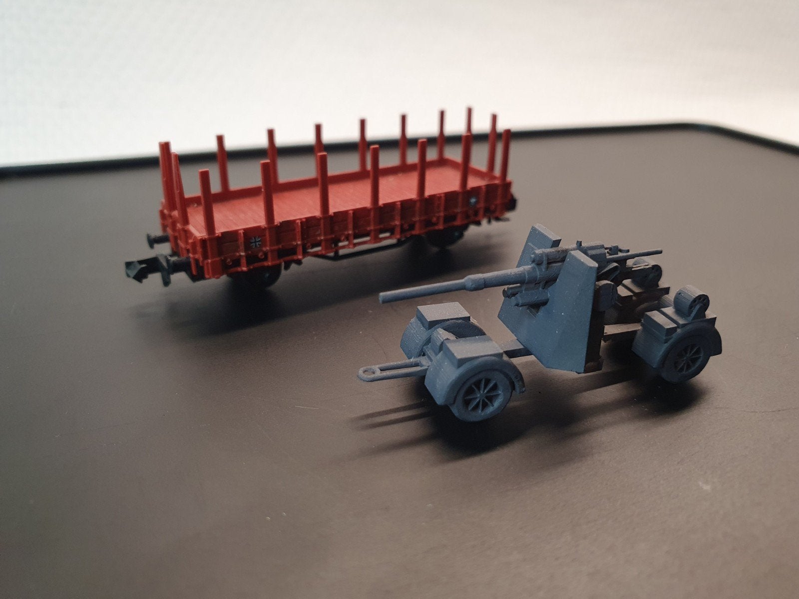 Fleischmann N spoor Röntgenwagon met FLAK luchtafweer, Ophalen of Verzenden, Zo goed als nieuw, Wagon, Fleischmann