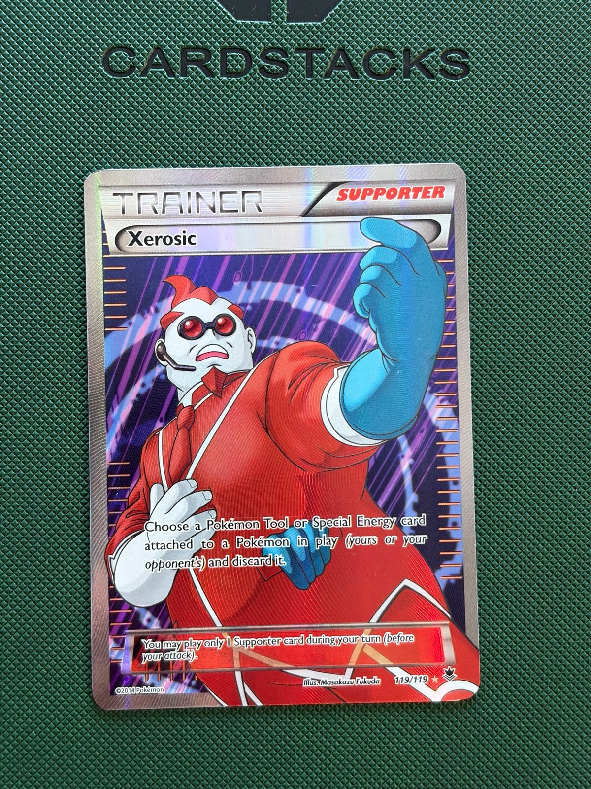 Pokémon Xerosic (PHF 119) - Phantom Forces Trainer Kaart, Ophalen of Verzenden, Zo goed als nieuw, Losse kaart, Foil