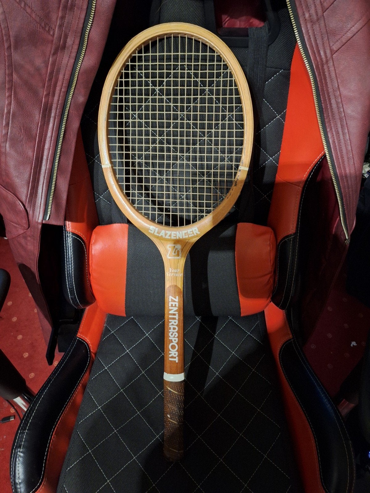 Vintage Slazenger Zentrasport Houten Tennisracket, Ophalen, Gebruikt, Racket, Overige merken