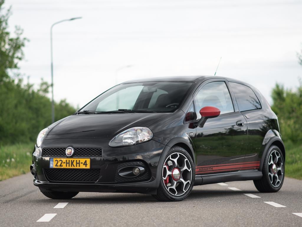 Fiat Punto 1.4 Turbo 3DR Grande Abarth Leder Airco, Auto's, Voorwielaandrijving, 1160 kg, Zwart, 4 cilinders