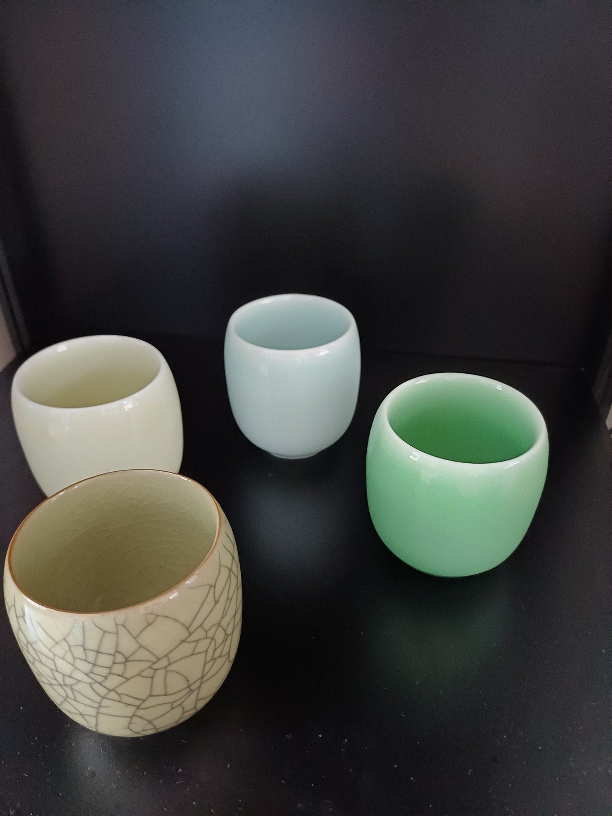 Chanshova Chinese theekopjes Celadon porselein, Ophalen of Verzenden