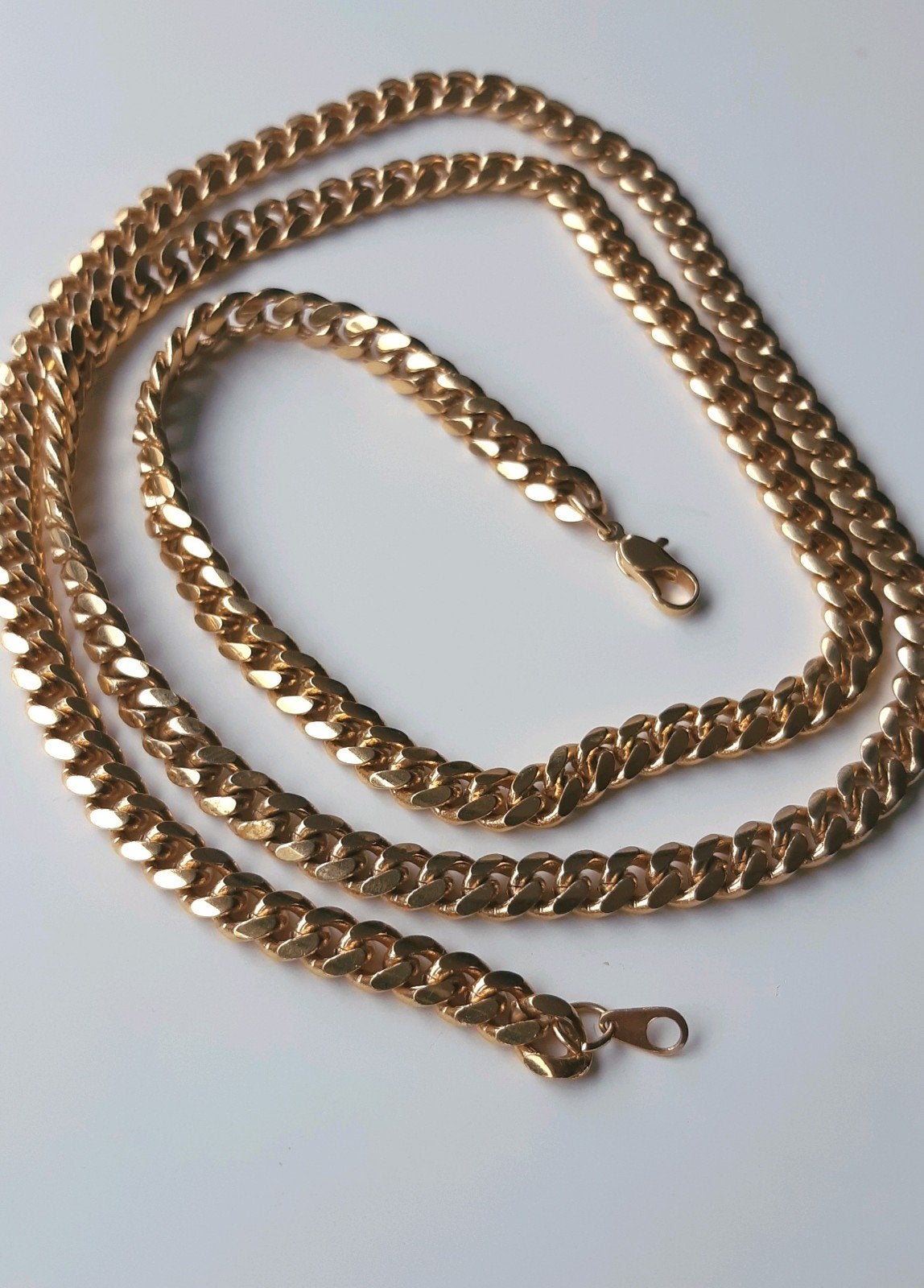 gold-plate of doublé lange schakelketting, Verzenden, Nieuw, Goud, Overige materialen