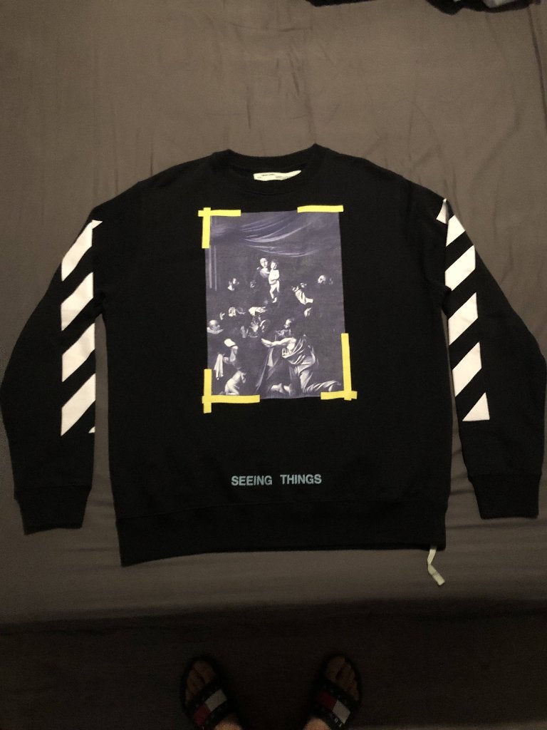 offwhite trui vintage, Maat 52/54 (L), Zwart, Ophalen of Verzenden, Zo goed als nieuw
