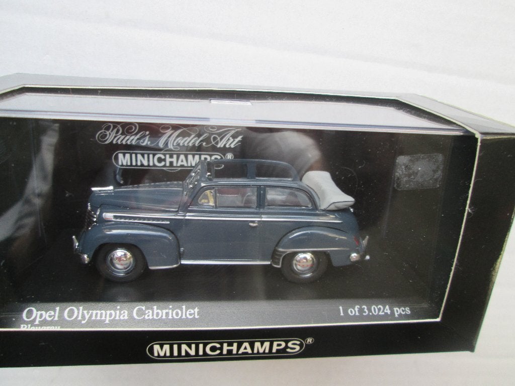 Opel Olympia 1952 Cabrio graublau 1:43 von Minichamps, Ophalen of Verzenden, Zo goed als nieuw, Auto, MiniChamps