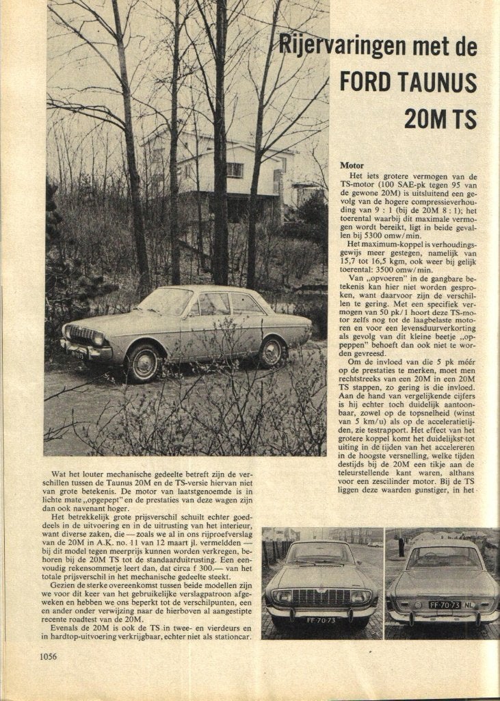 Autokampioen test Ford Taunus 20M TS 1966, Ophalen of Verzenden, Gelezen, Ford