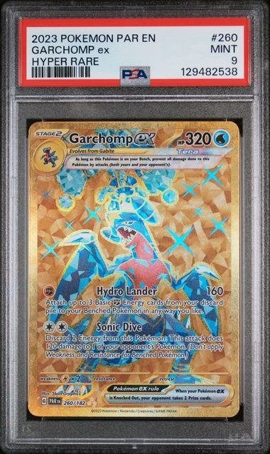 PSA 9 Garchomp PAR 260, Hobby en Vrije tijd, Verzamelkaartspellen | Pokémon, Ophalen of Verzenden, Zo goed als nieuw, Losse kaart