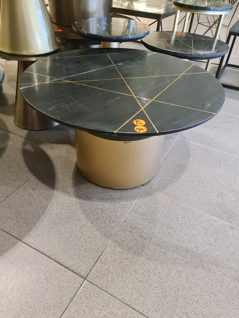 Nieuwe icathcers elite salontafel marmer messing 75cm €120, Ophalen, Meerkleurig, ., Nieuw