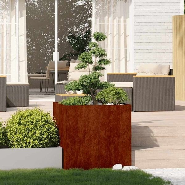 4x Nieuwe Vidaxl cortenstaal plantenbakken 80x80x80 cm, Tuin en Terras, Bloembakken en Plantenbakken, Ophalen, Nieuw, 60 tot 100 cm