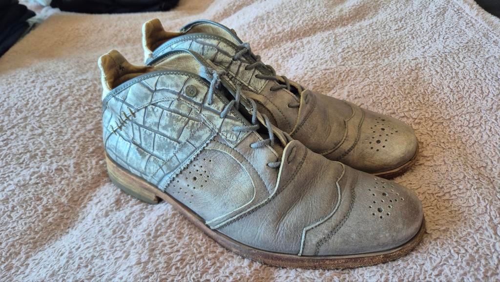 Stijlvolle grijze Rehab  schoenen met crocoprint, Ophalen of Verzenden, Gedragen