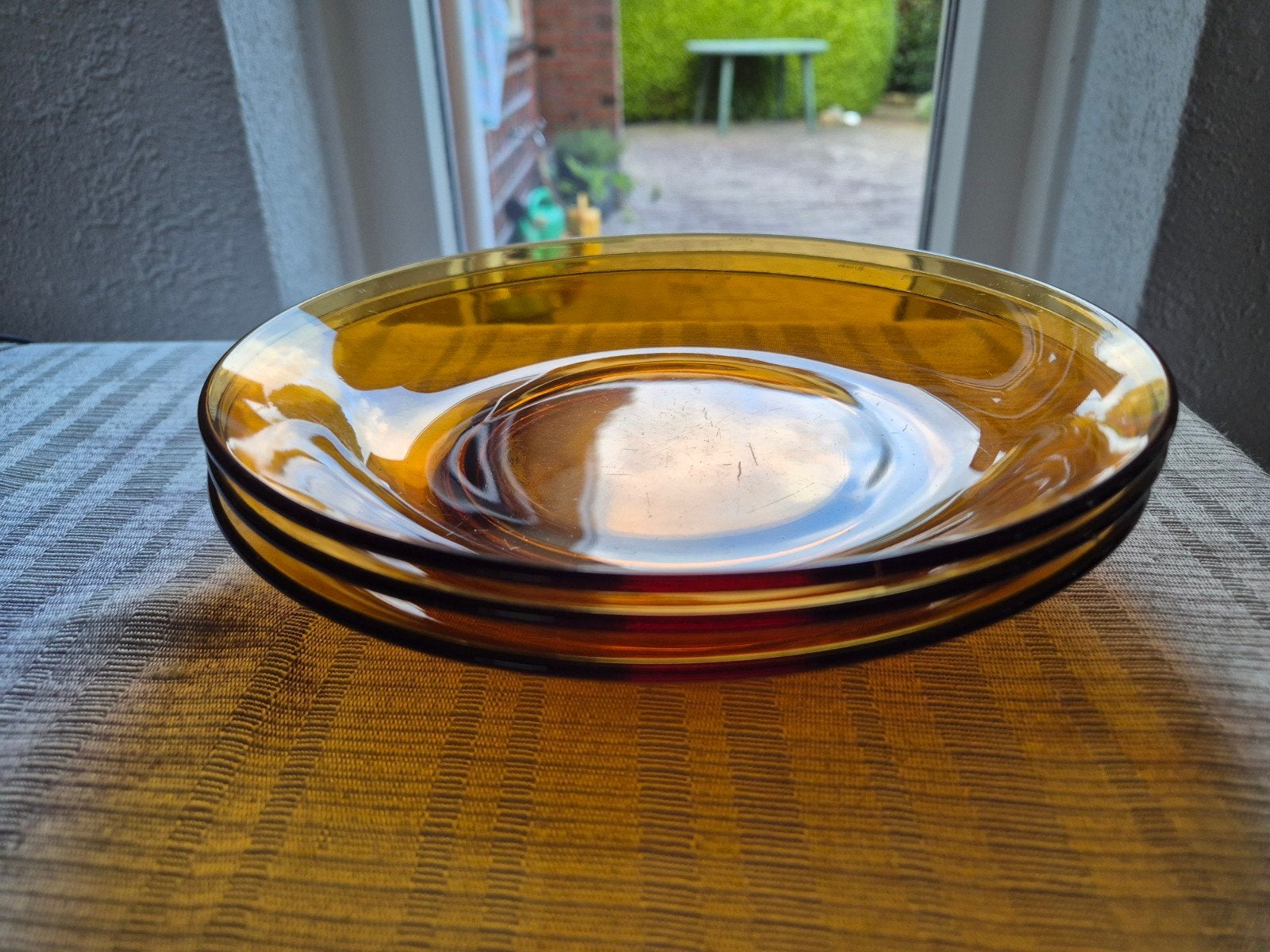 Vintage Duralex amberkleurige diepe borden, Ophalen