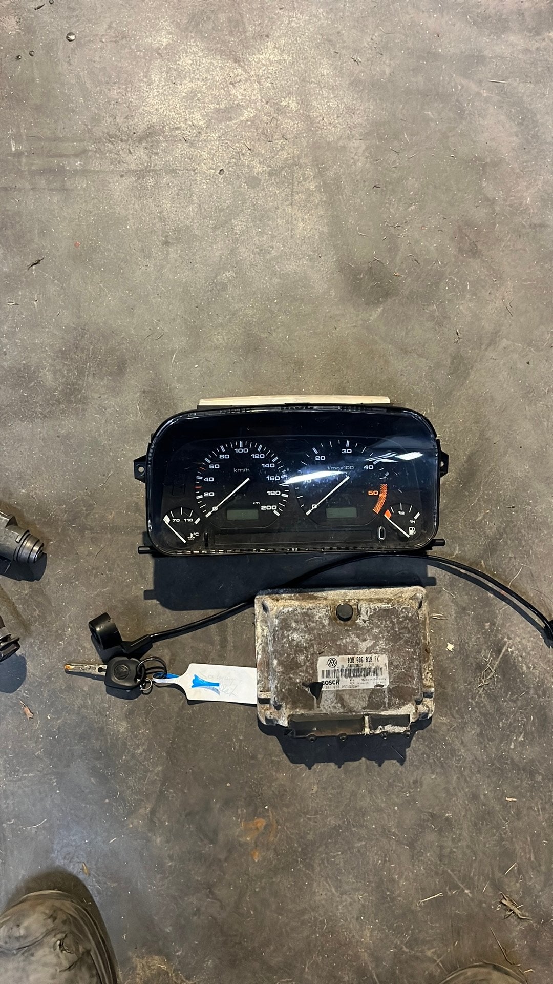 Ecu contactslot en cockpit vw caddy 1.9 tdi alh, Ophalen of Verzenden