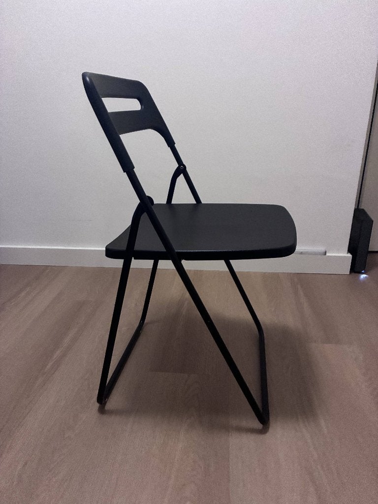 NISSE Ikea Folding Chair (12 Available), Ophalen, Zwart, Zo goed als nieuw, Folding Chair