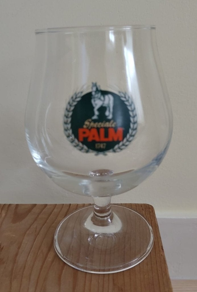 Bierglas op voet Palm, Verzamelen, Biermerken, Ophalen of Verzenden, Zo goed als nieuw, Glas of Glazen, Palm