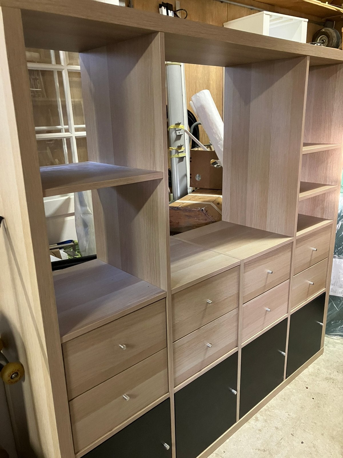 IKEA Kallax 4x4 licht eiken met deels lades en deurtjes, Huis en Inrichting, Kasten | Wandmeubels, Ophalen, 100 tot 150 cm, 150 tot 200 cm