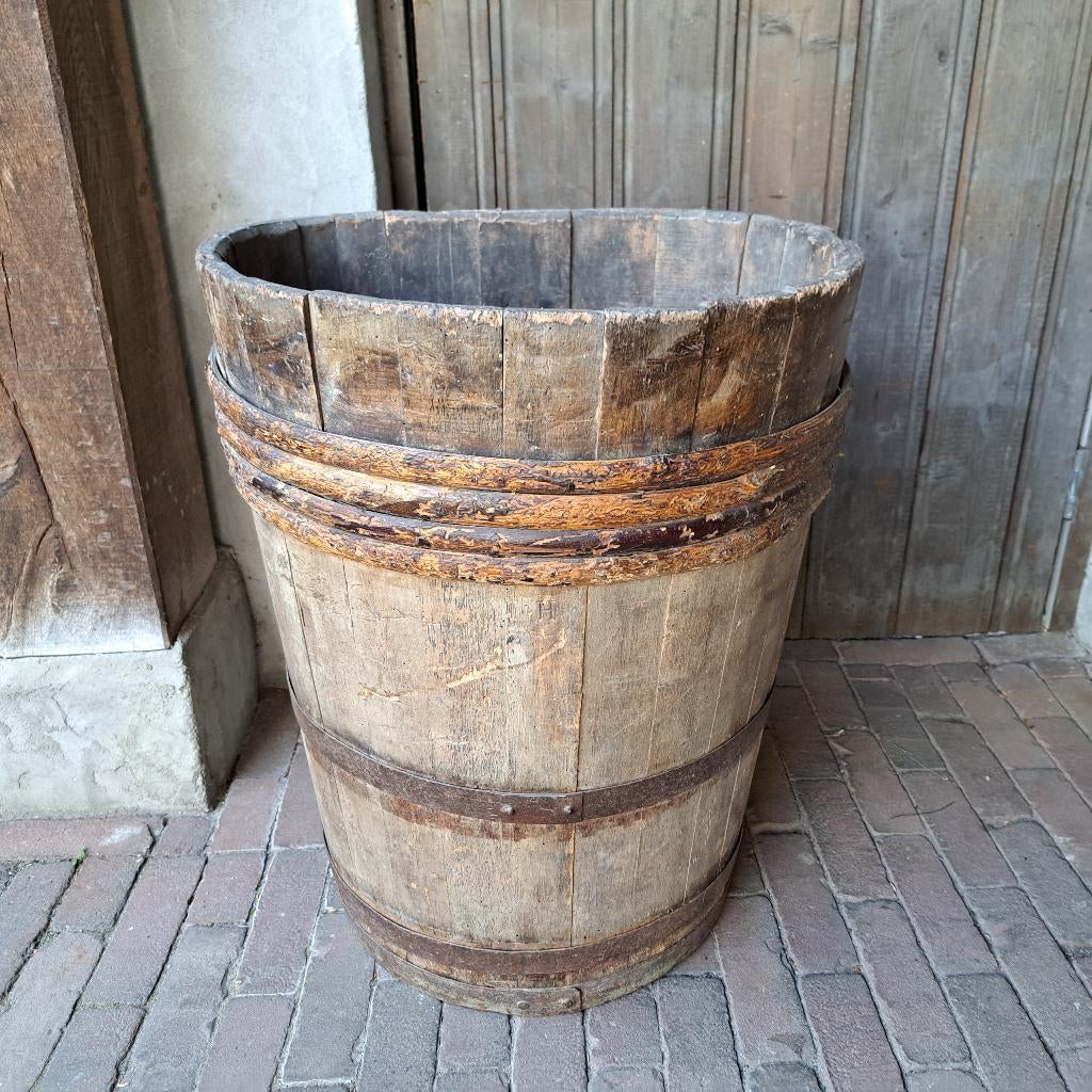 Brocante oude Franse houten druiven plukmand mand *Etage3*, Gebruikt, ., Ophalen of Verzenden, .