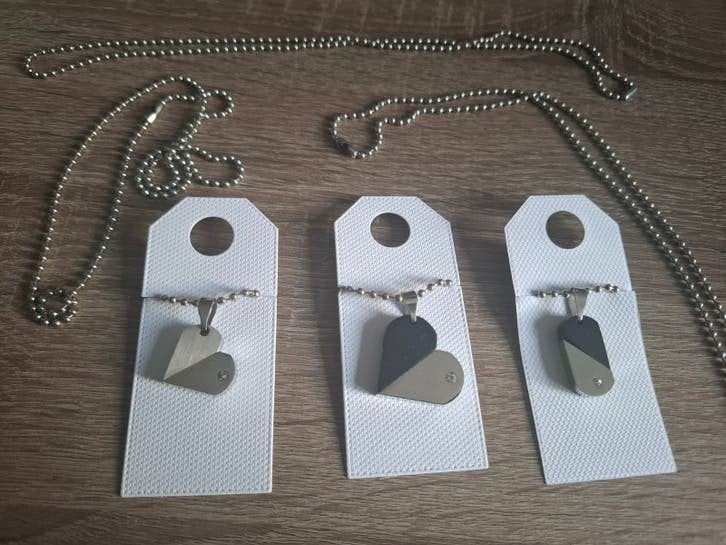 Hanger zilver / zwart hart draai staaf staal set, Ophalen of Verzenden, Nieuw, Zilver, Overige materialen