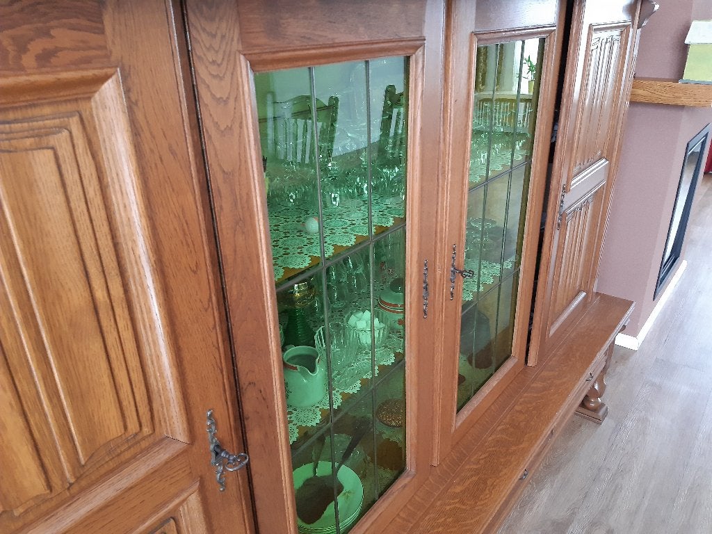 retro vintage jaren 60 servieskast, Ophalen, Gebruikt, Met deur(en), Glas