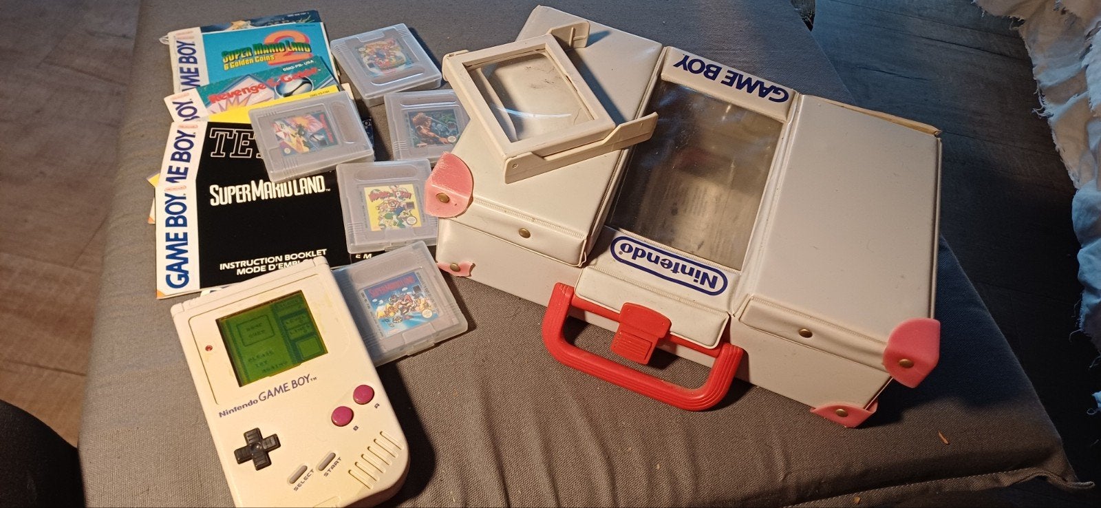 Classic Game Boy met koffer, 5 spellen en vergrootglas, Ophalen of Verzenden, Gebruikt, Game Boy Classic, Met games
