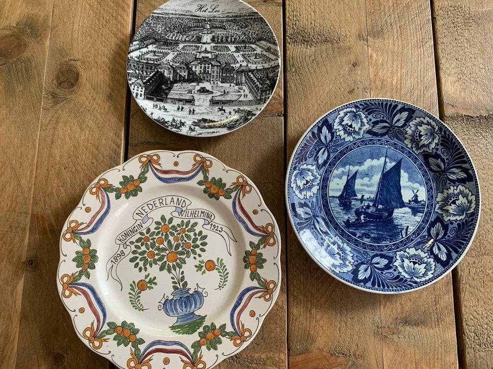 Set van 3 decoratieve wandborden - Vintage, Antiek en Kunst, Ophalen