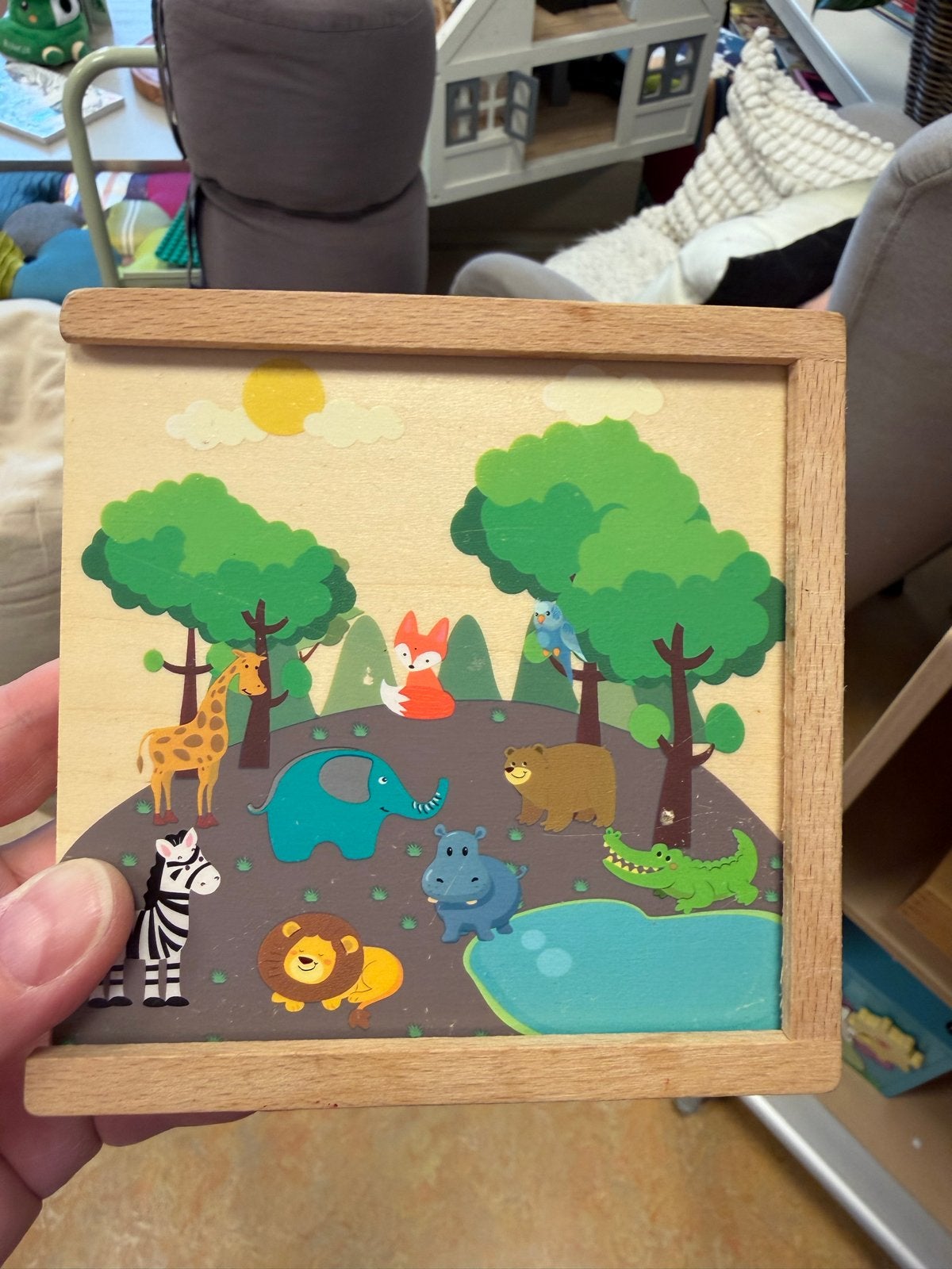 Houten dierenpuzzel voor kinderen, Ophalen of Verzenden, Gebruikt, Overige typen