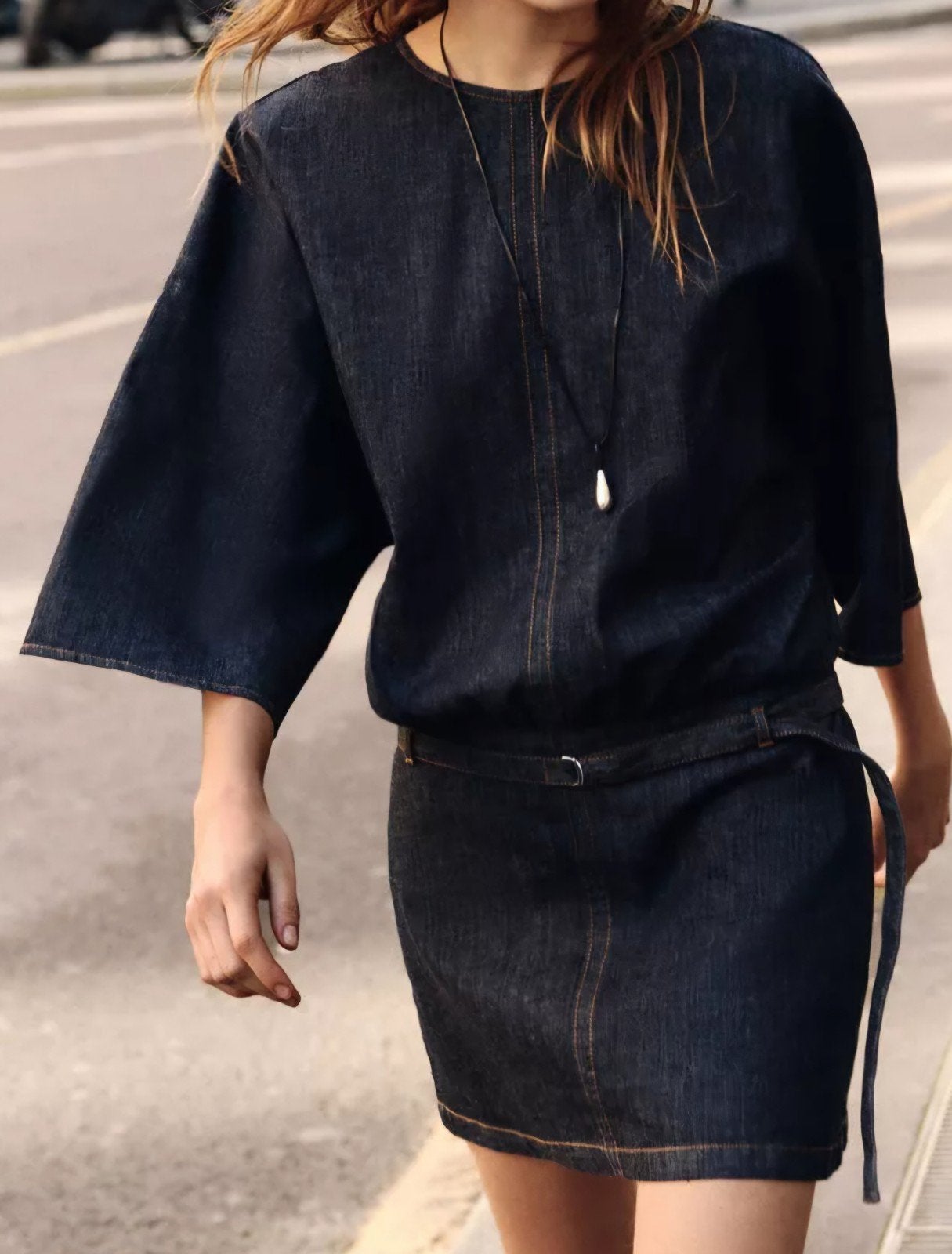 Nieuwe Zara spijkerjurk met ceintuur - Maat M, Kleding | Dames, Jurken, Maat 38/40 (M), Blauw, Zara, Nieuw