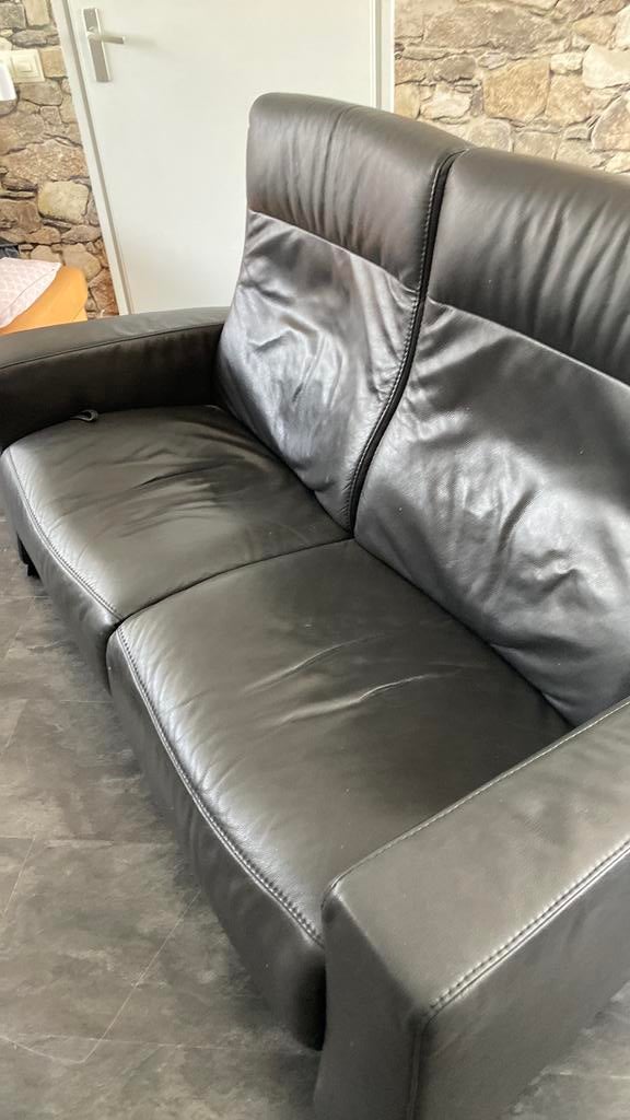 UNIEKE KANS, Leren relaxbank 2 zits HIMOLLA  MOET NU WEG., Ophalen, Minder dan 75 cm, 150 tot 200 cm, Tweepersoons