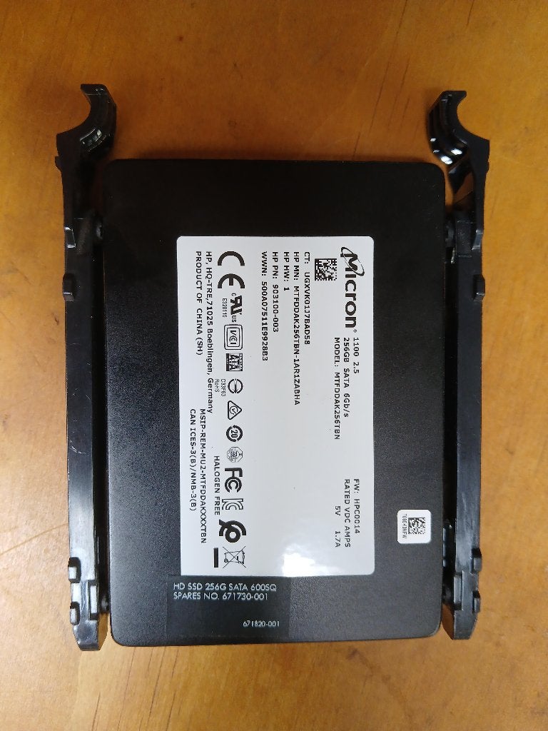Micron SSD 256gb SATA 2.5 6gb/s, Computers en Software, Harde schijven, Ophalen, Intern, 256GB, SSD