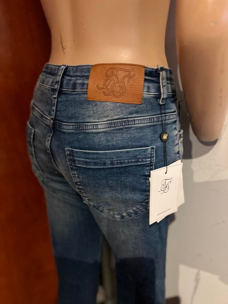 SIKSILK spijkerbroek met verf maat xs nieuw met kaartjes, G, G, Blauw, G
