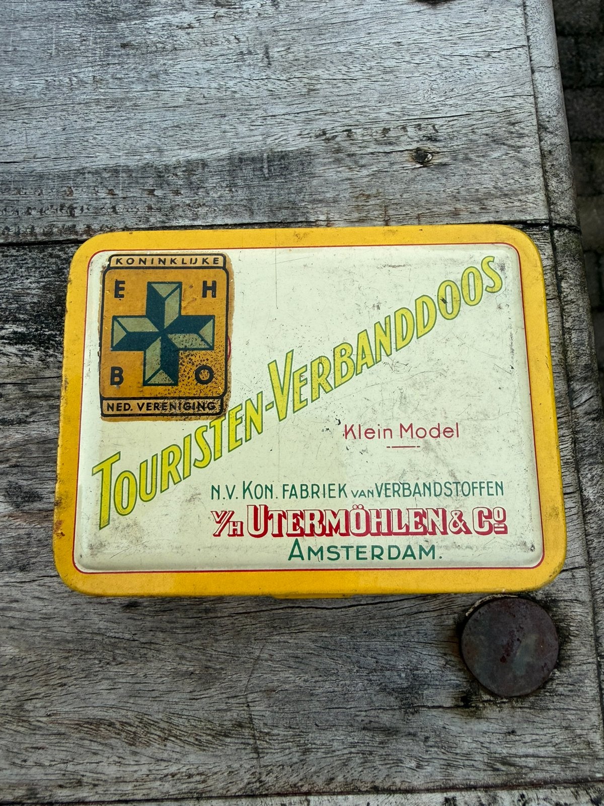 Van het Uthermolen verbandtrommel oud, Antiek en Kunst, Ophalen of Verzenden