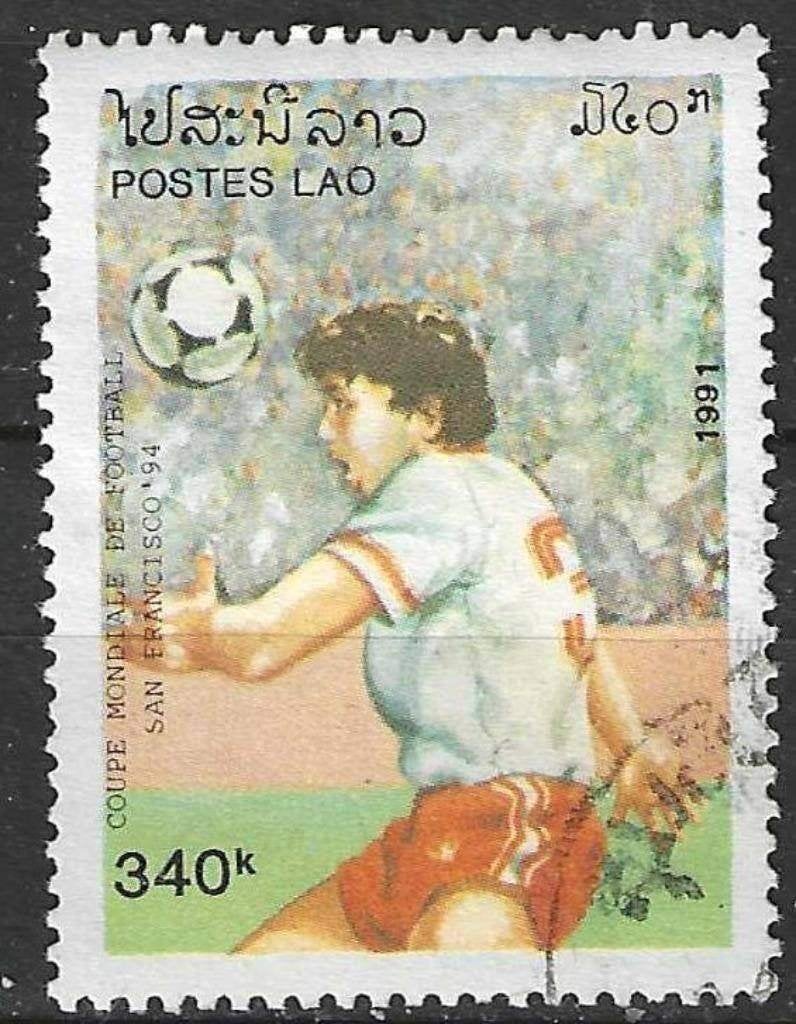 Laos 1991 - Yvert 1006 - Wereldbeker Voetbal (ST), Verzenden, Gestempeld, Zuidoost-Azië