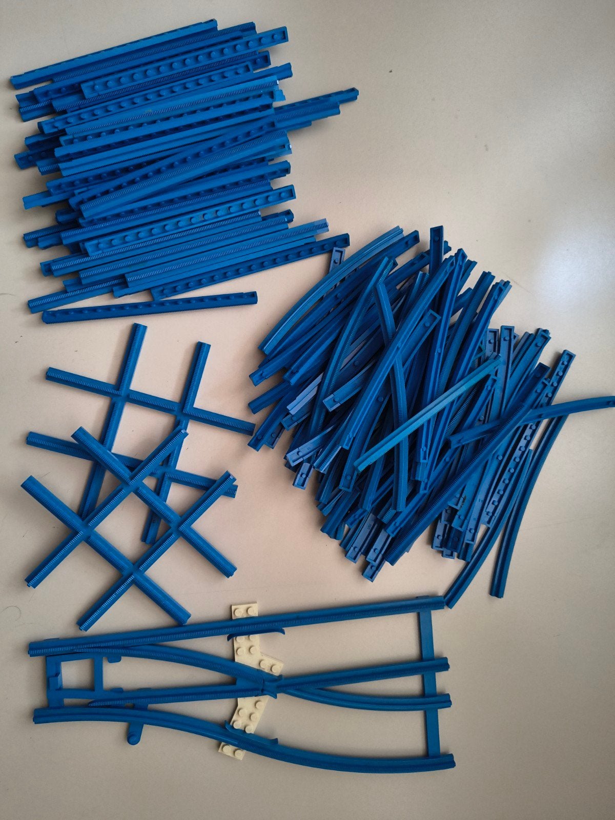 restpartijtje blauwe Lego 4,5 volt en duwtrein rails igst, Gebruikt, Overige thema's, Lego, Overige typen
