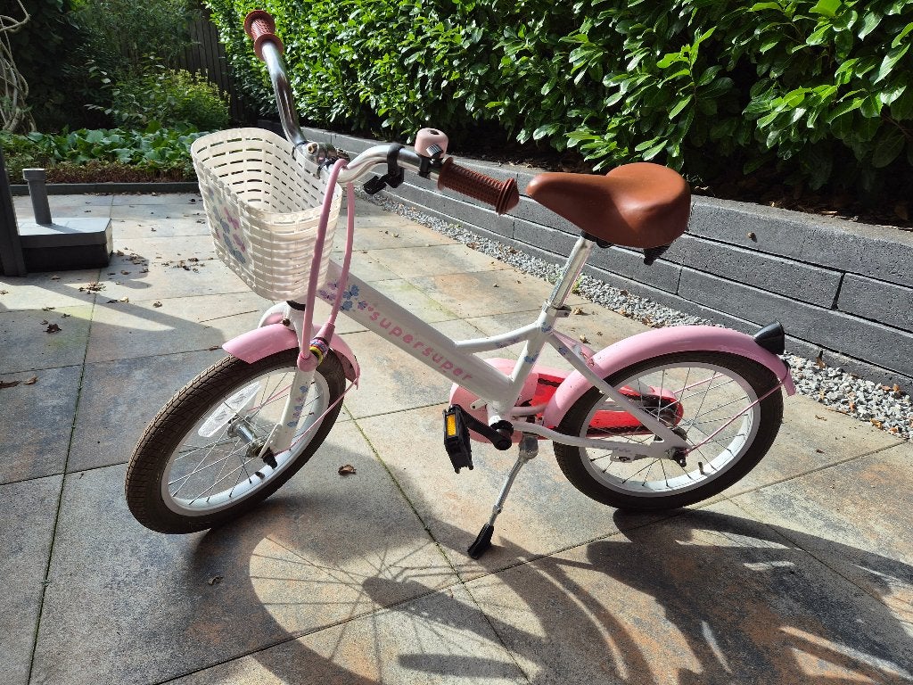 Kinderfiets roze 18 inch., Ophalen, Terugtraprem, Supersuper, 16 tot 20 inch