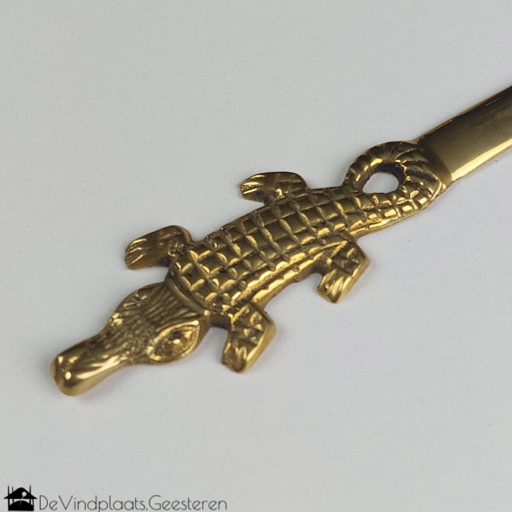 Krokodil messing briefopener, Antiek en Kunst, Ophalen of Verzenden