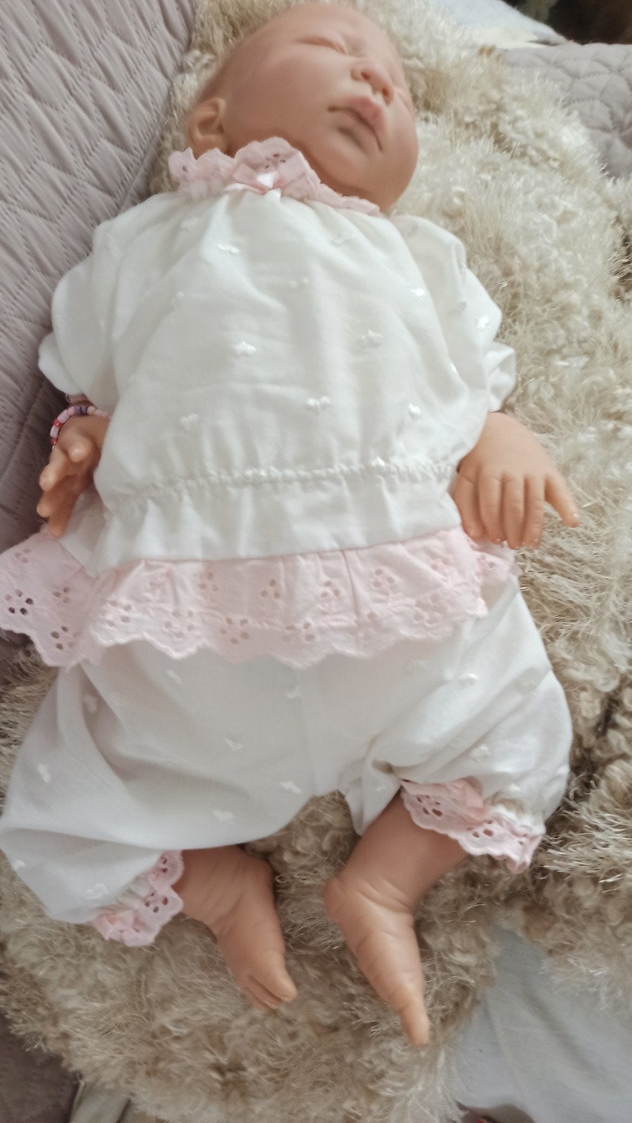 Reborn Sanne, Verzamelen, Poppen, Ophalen of Verzenden, Zo goed als nieuw, Pop, Levensecht of Reborn