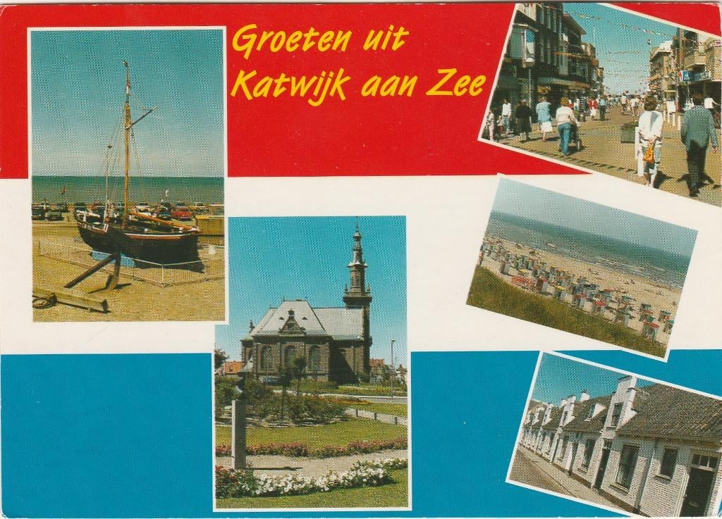 KATWIJK AAN ZEE Boot Kerk Straat Huizen Groeten, Verzenden, 1980 tot heden, Gelopen, Zuid-Holland
