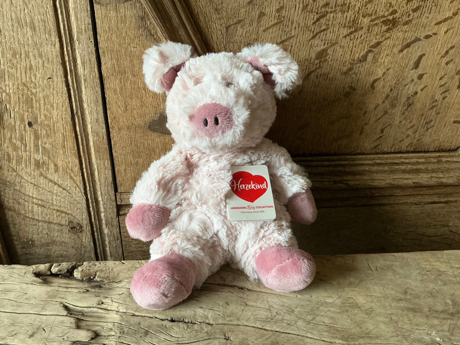 NIEUW Hermann Teddy knuffeltje varkentje 20 cm pluche, Ophalen of Verzenden, Nieuw