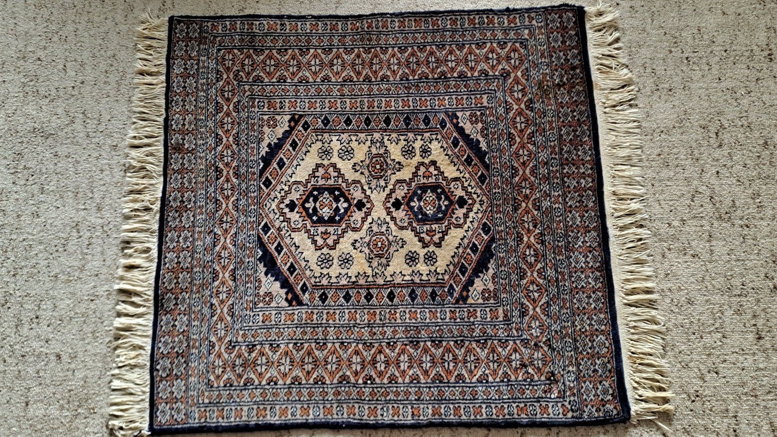 vintage handgeknoopte tapijt, Ophalen of Verzenden