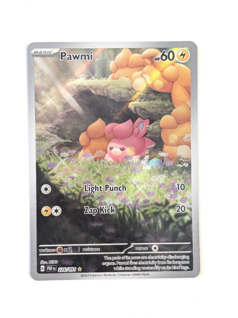 Pokémon kaart (Full Art) - Pawmi [Engels], Ophalen of Verzenden, Zo goed als nieuw, Losse kaart, Foil