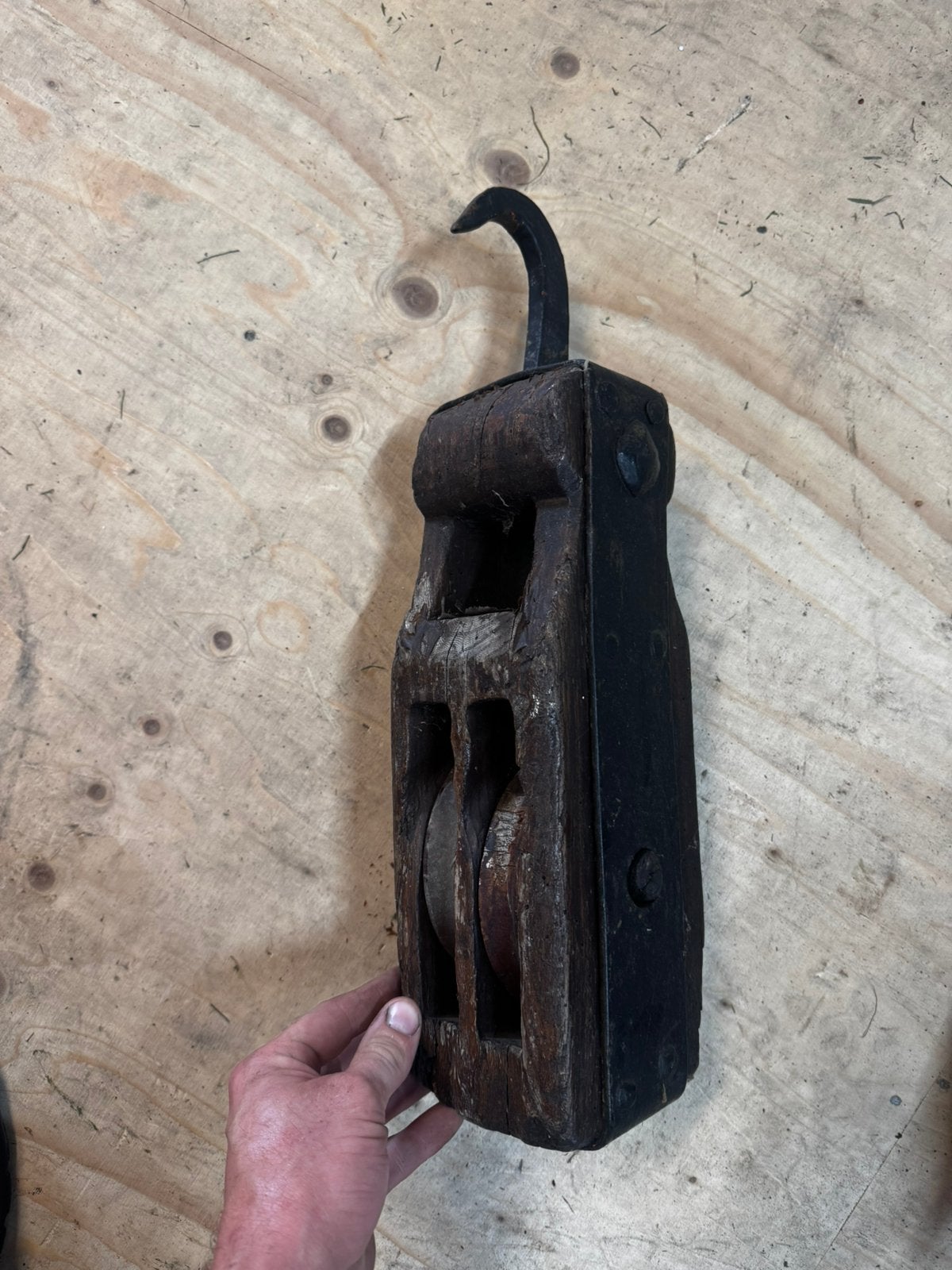 Scheepskatrol katrol antiek #1, Antiek en Kunst, Antiek | Gereedschap en Instrumenten, Ophalen
