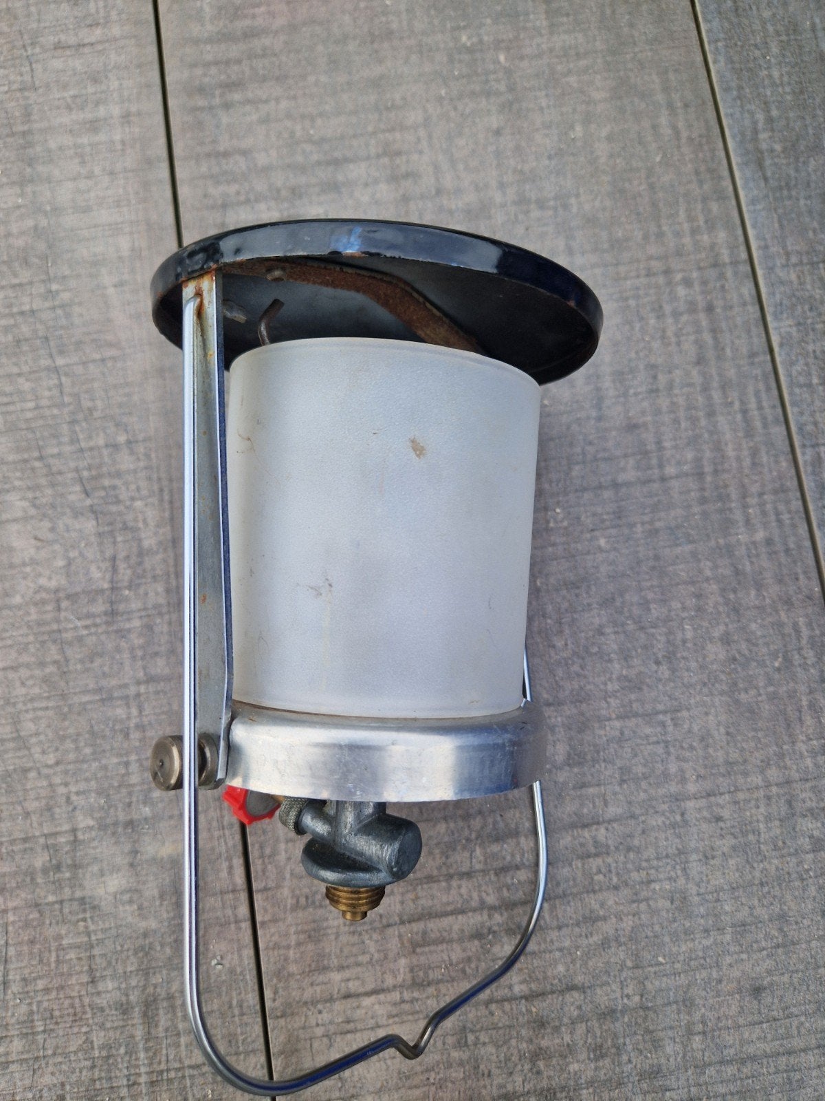 Vintage gaslamp, Jenag Suprag Glas, voor kleine gasfles, Caravans en Kamperen, Ophalen of Verzenden, Gebruikt