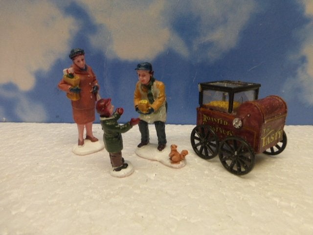 lemax roasted chestnut stand kerstdorp poppetjes figurines, Ophalen of Verzenden