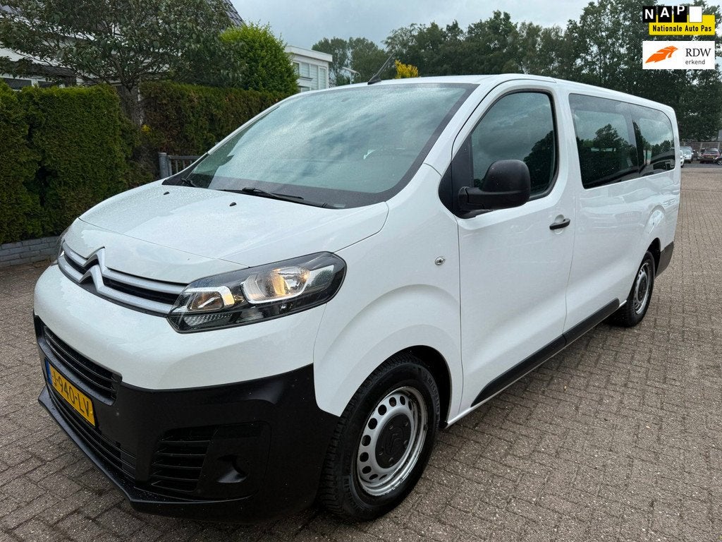Citroen Jumpy 1.5 BlueHDi 120 XL 9-PERS. LANG AIRCO CRUISE I, Stof, Wit, Origineel Nederlands, Bedrijf