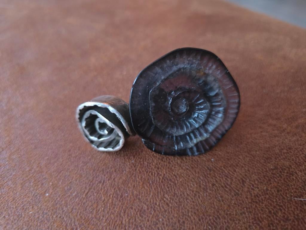 Bijzondere zilverkleurige ring - grote zware ring, Ophalen of Verzenden, Overige materialen, Ring