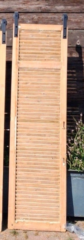 Set van 2 houten shutters - rustieke stijl, Ophalen, Gebruikt, Minder dan 80 cm, 215 cm of meer