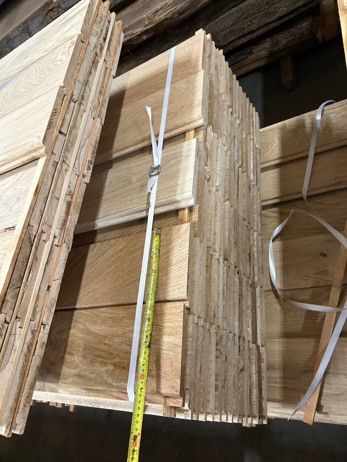Eiken shiplapplanken WD 18x160wb visbek halfhout rustiek, Ophalen, Zo goed als nieuw, 250 cm of meer, Balken