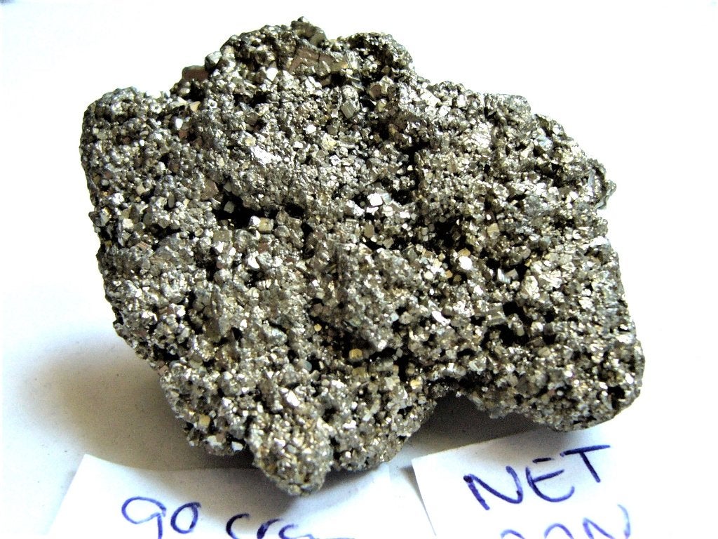 pyriet XL   2 samen 4,65 fools gold idioten goud piriet 90gr, Ophalen of Verzenden, Mineraal