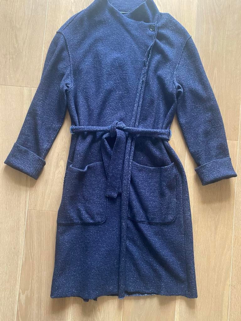 Chenlanger wollen jas/vest - Maat S, Kleding | Dames, Jassen | Winter, Gedragen, Maat 36 (S), Blauw, Ophalen of Verzenden