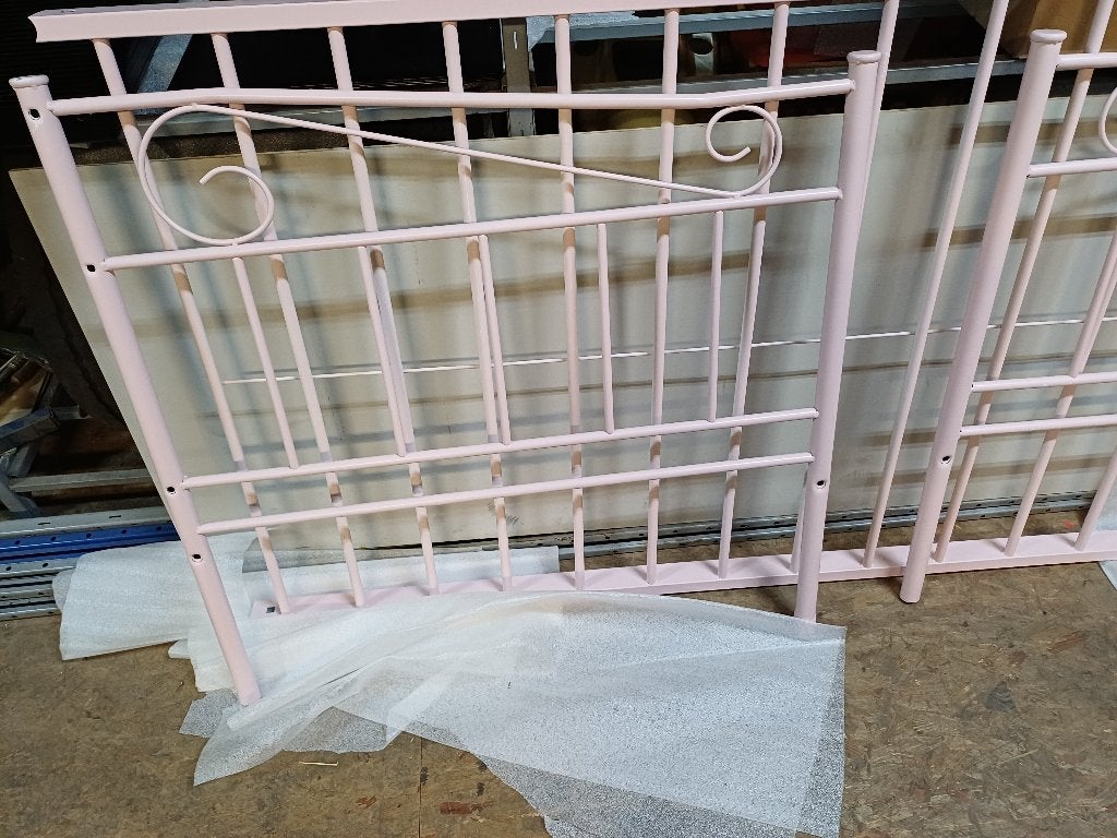 LEDIKANT MEISJES ROZE METAAL, Ophalen, 90 cm, Zo goed als nieuw, 200 cm