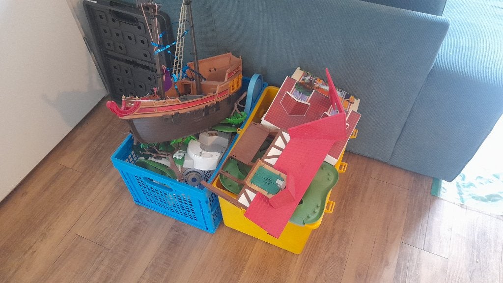 Twee volle bakken Playmobil, Kinderen en Baby's, Speelgoed | Playmobil, Ophalen, Gebruikt, Losse onderdelen, Overige typen