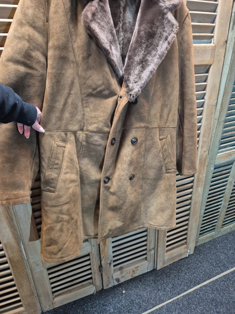 Lammycoat heren, Beige, Overige maten, Ophalen of Verzenden, Zo goed als nieuw